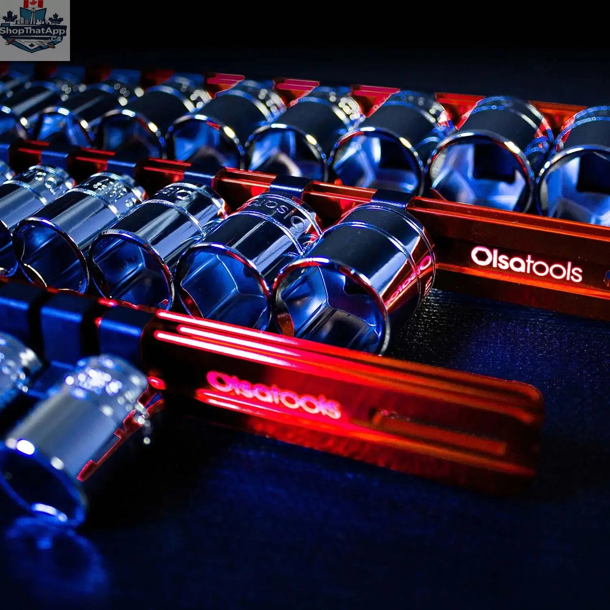 Aluminum Socket Organizer Rails With Rubber End Caps for 10 mm Socket Set - Shopthatapp.ca