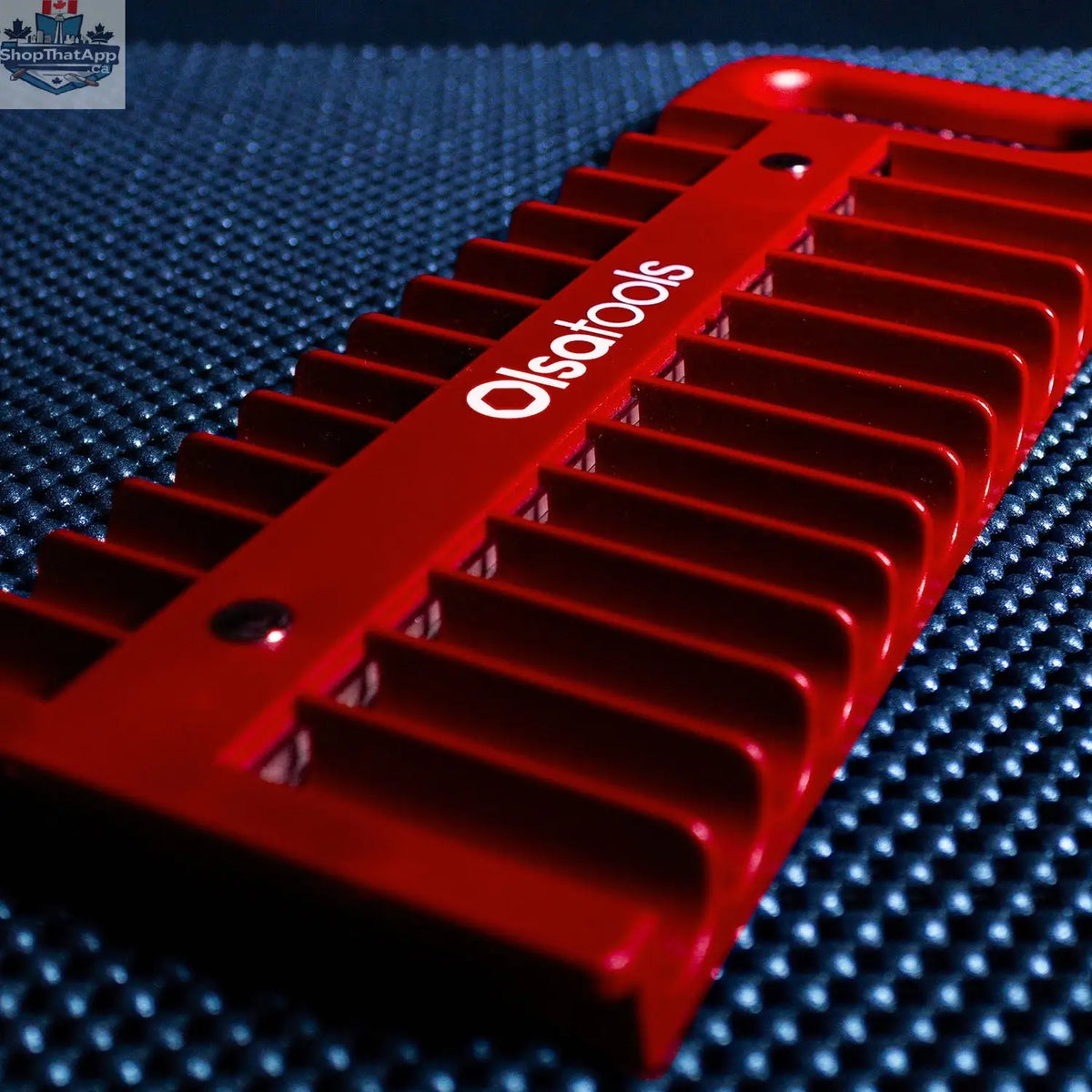 Olsa Tools Canada magnetic socket organizer tray holding various socket sizes for easy tool management and efficient workspace organization.