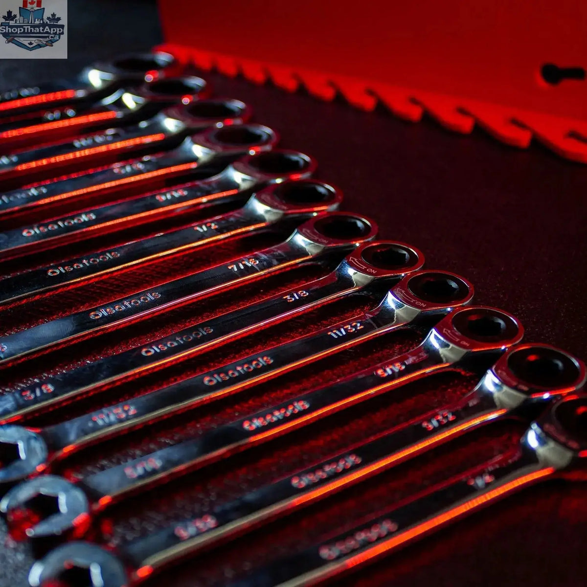 Ratcheting Wrench Set with Magnetic Wrench Organizer - Shopthatapp.ca