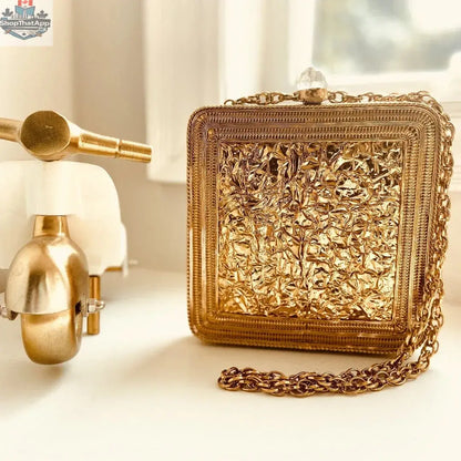 Chic Handcrafted Metal Clutch - Elevate Your Style with Parisian Elegance - Shopthatapp.ca