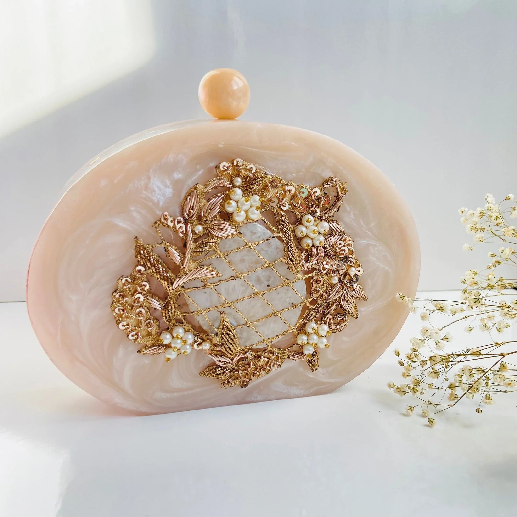 Handcrafted Resin Clutch - Elevate Your Style with Unique Elegance