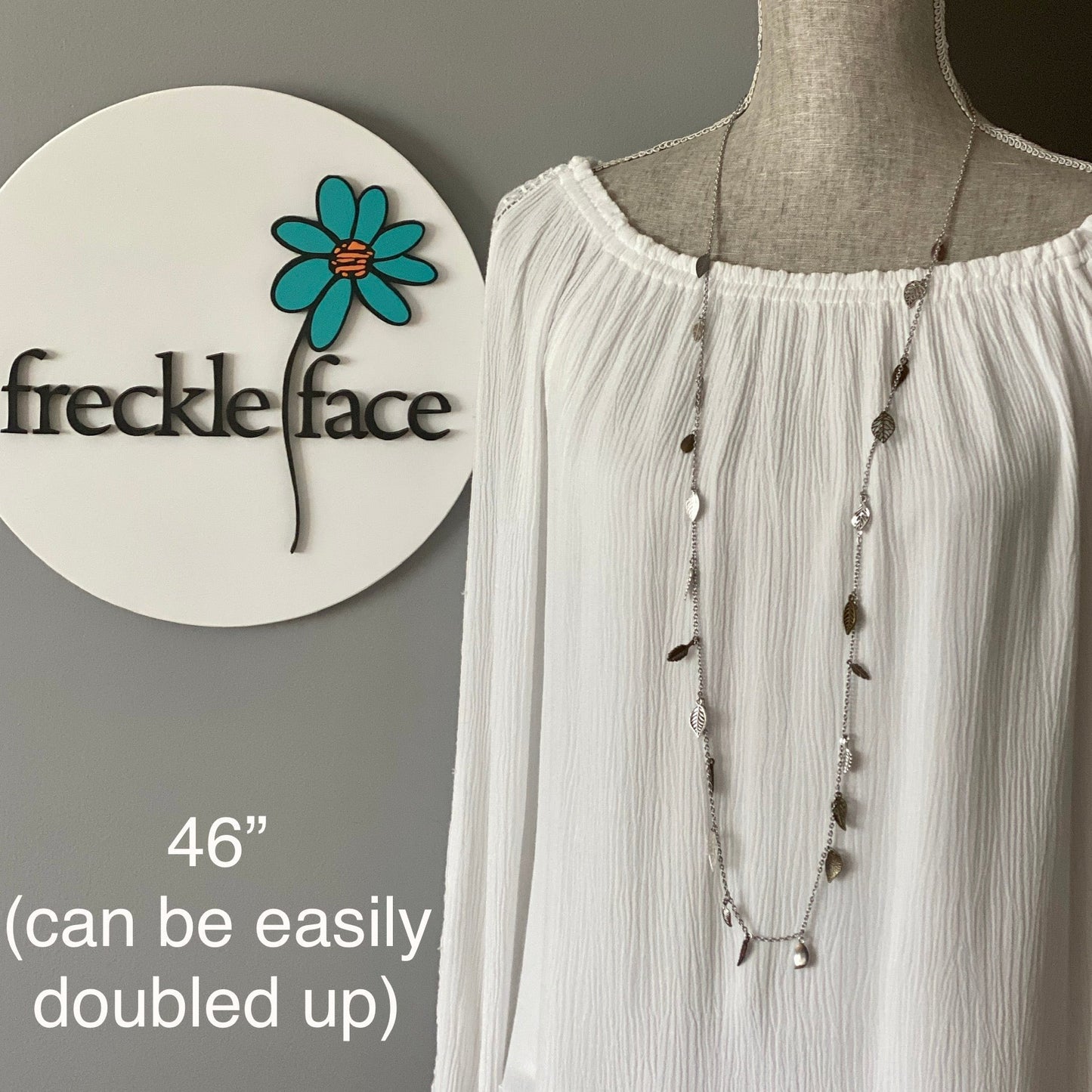 Waterfall Leaf Necklace – Long Layering Chain with Cascading Silver & Mixed Metal Leaves - Shopthatapp.ca