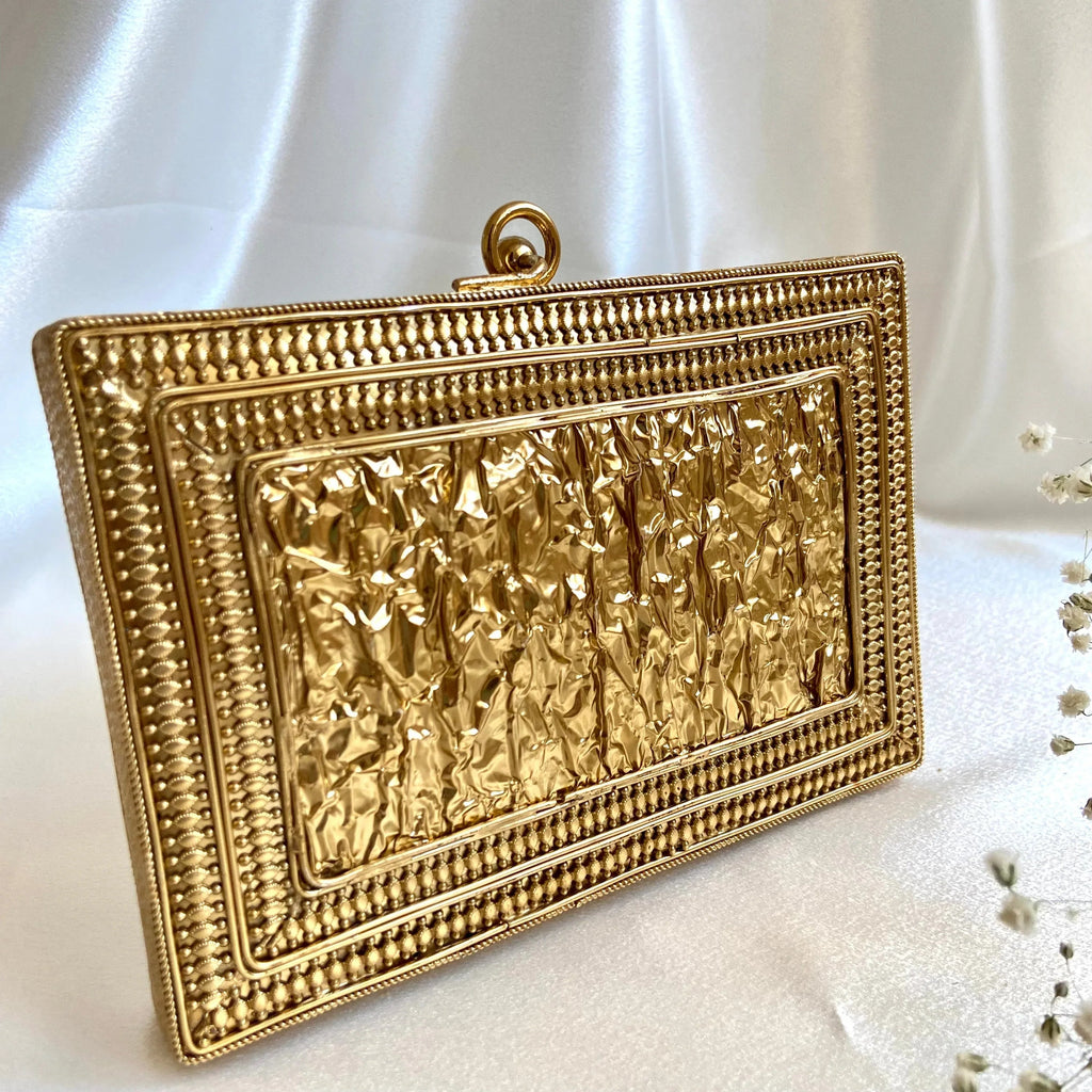 Elevate Your Style with the Elegant Metal Clutch - KRYSTAL