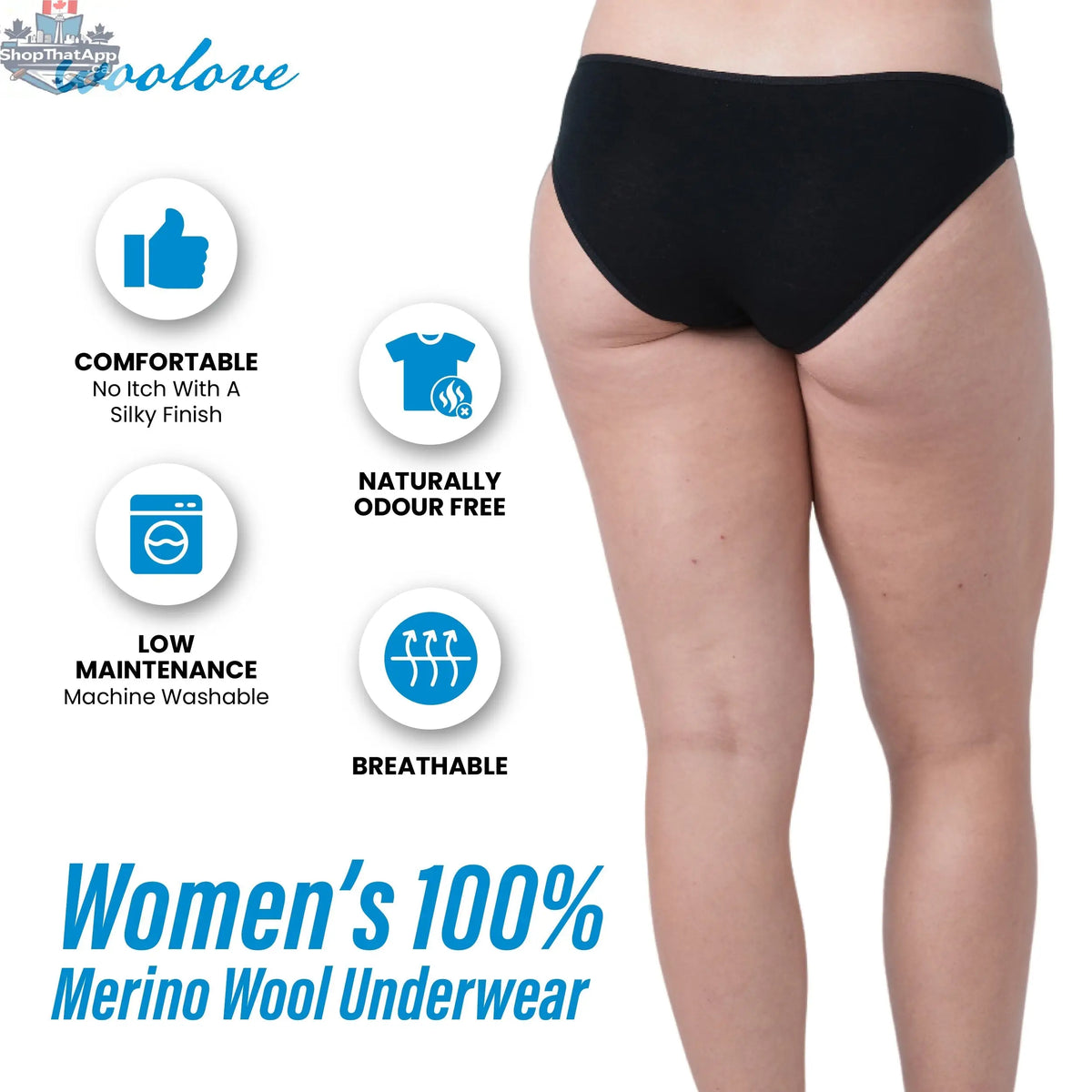 Women's Merino Wool Bikini Brief - Shopthatapp.ca