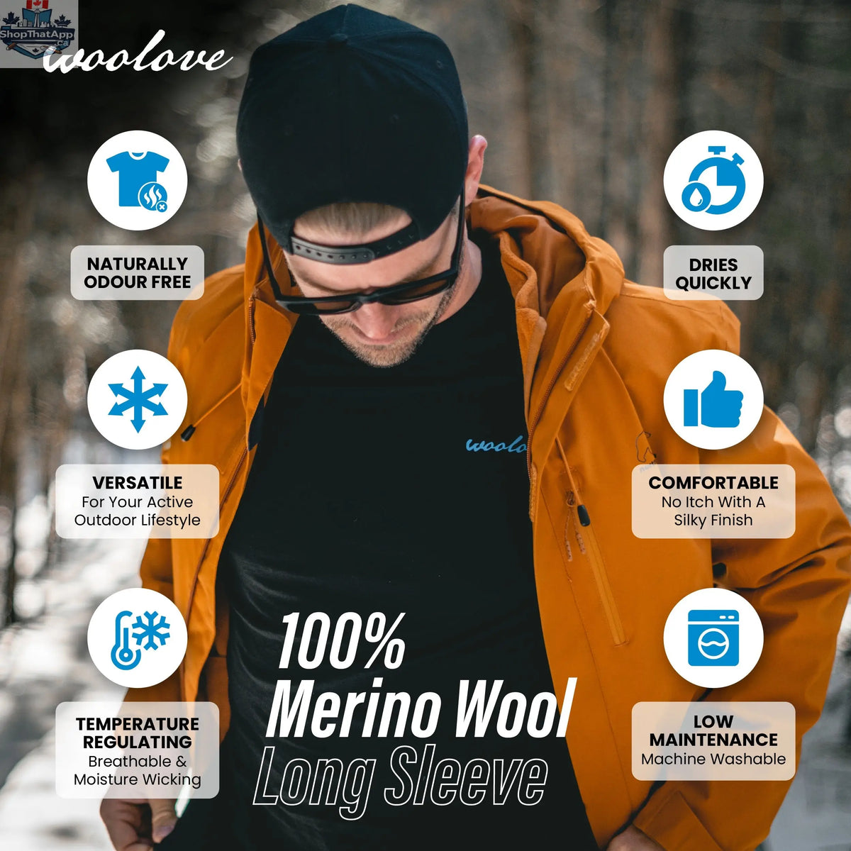 Men's Merino Wool Long Sleeve Crew Neck — Midweight - Shopthatapp.ca