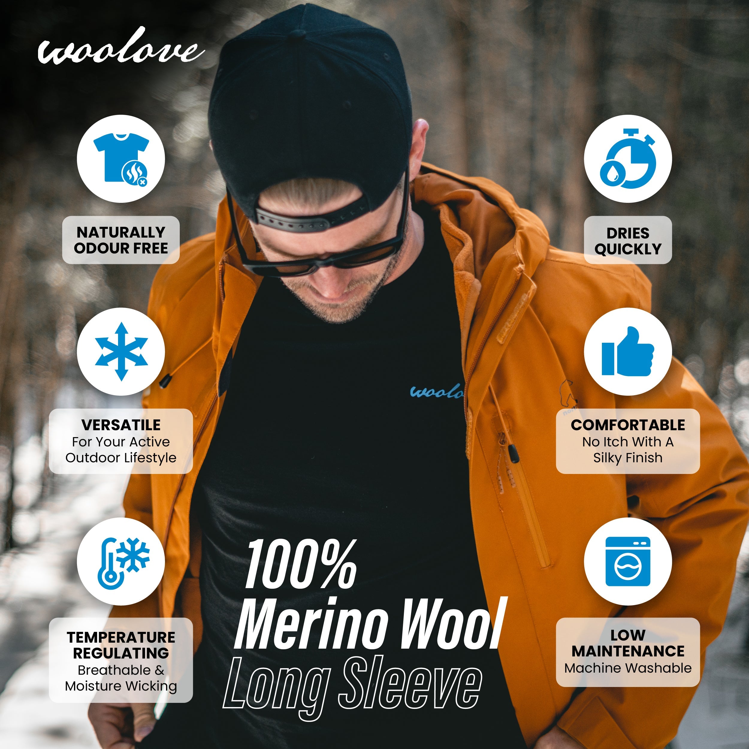 Men's Merino Wool Long Sleeve Crew Neck — Midweight