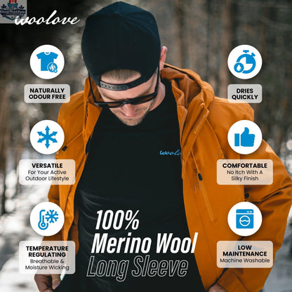 Men's Merino Wool Long Sleeve Crew Neck — Midweight - Shopthatapp.ca