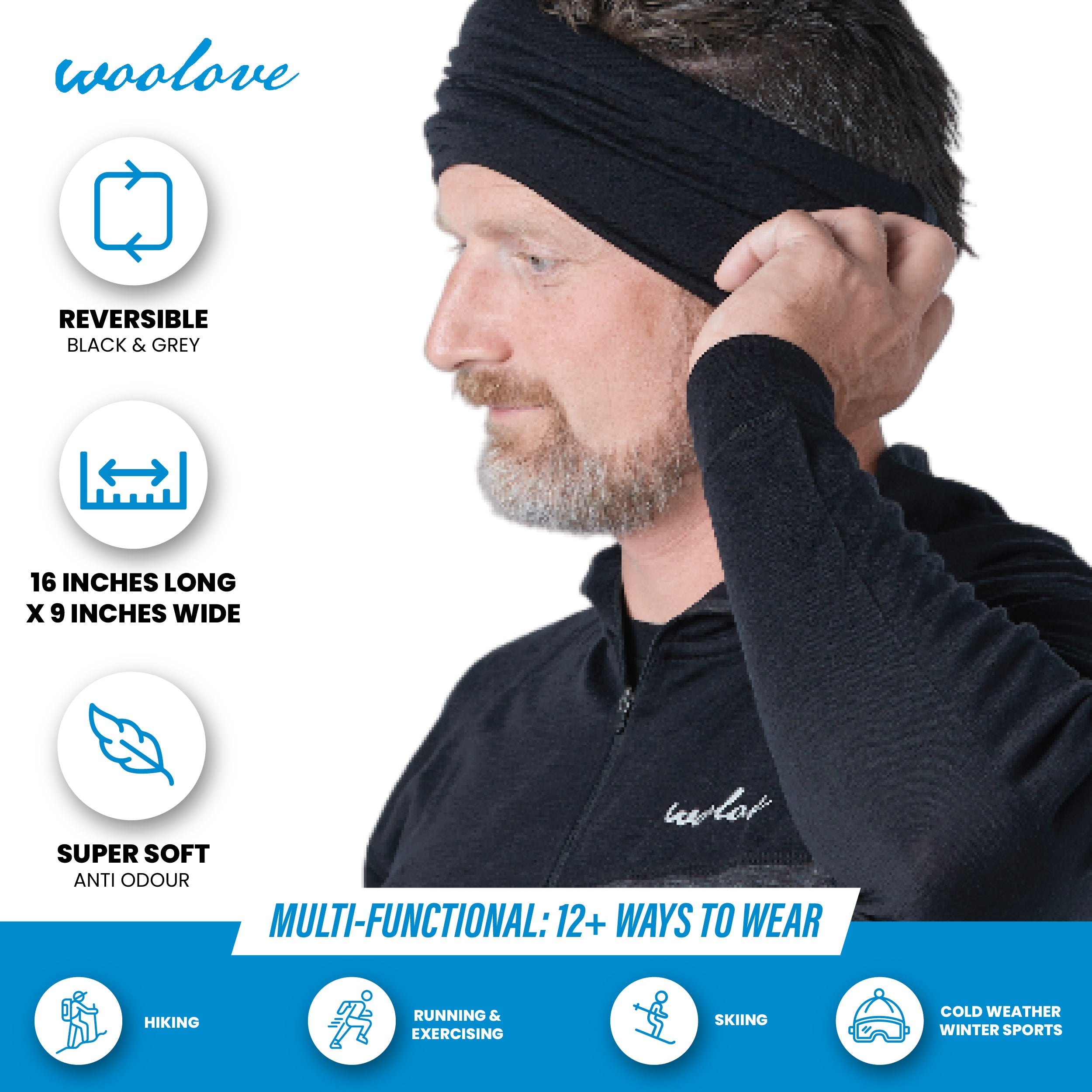 Merino Wool Neck Gaiter — Reversible, Unisex