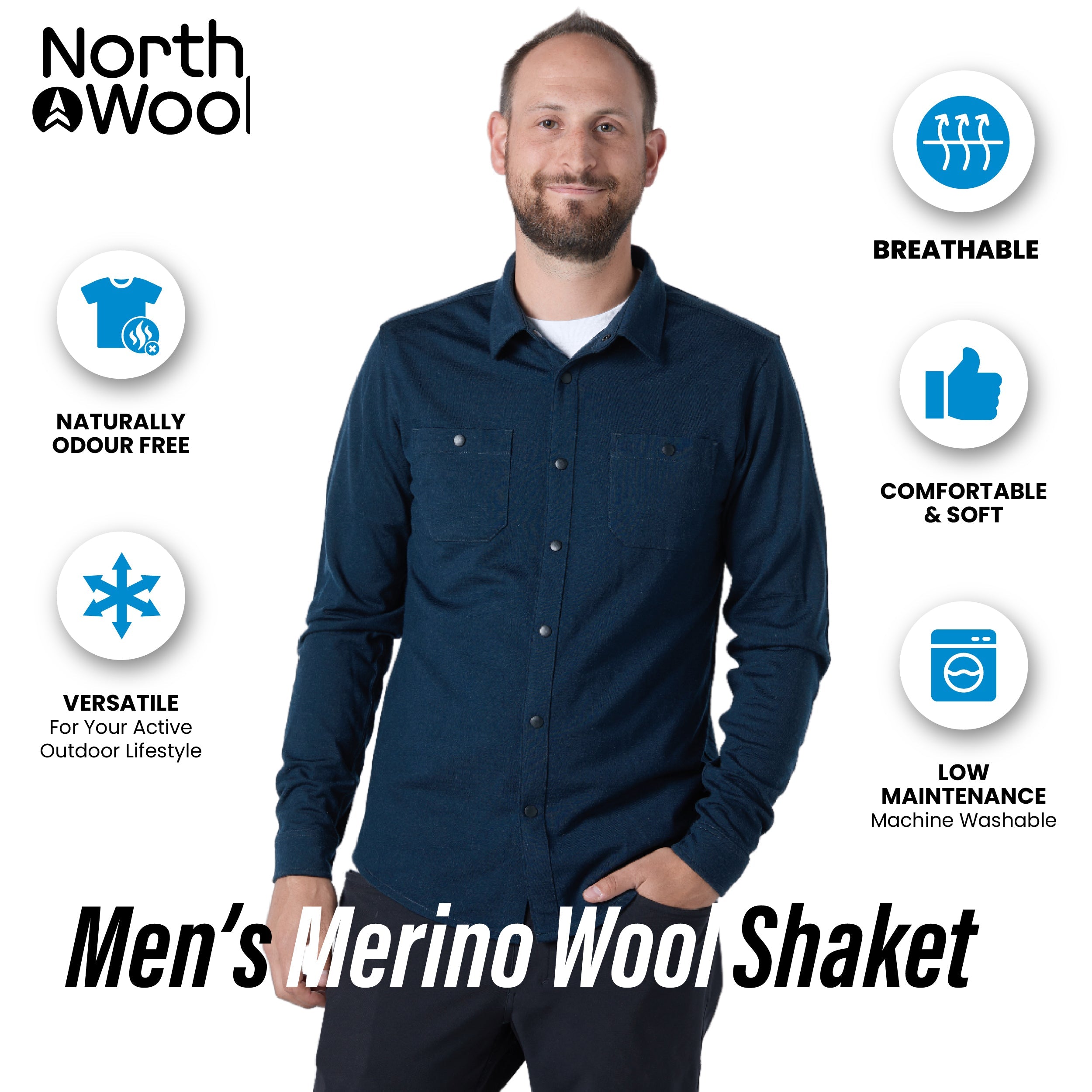 NorthWool Men's Merino Blend Shaket — Heavyweight