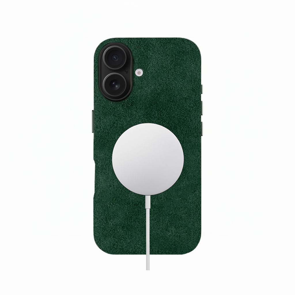 Green Alcantara Case For iPhone 16 - Www.Shopthatapp.ca