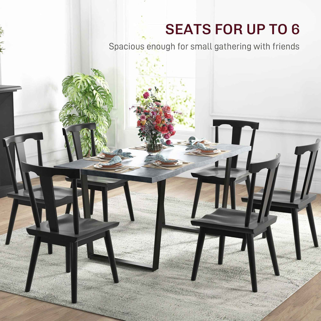 Ashton 63" Dining Table with Wave-edged Tabletop and Steel Legs-Cement Grey