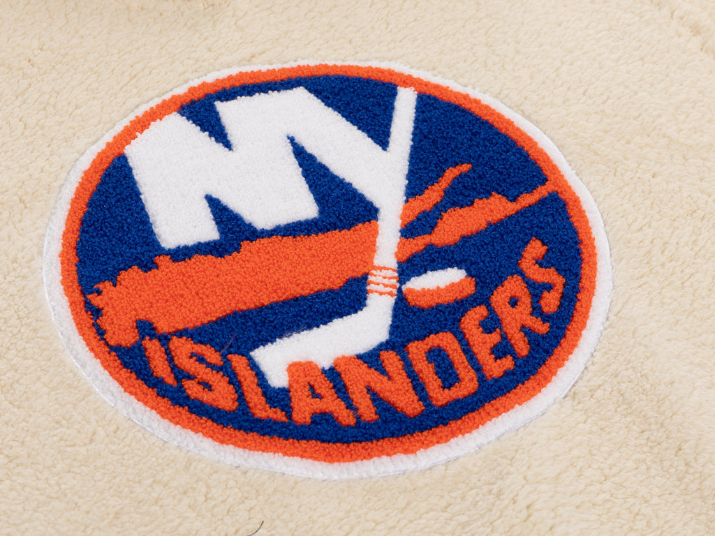 New York Islanders Ladies Sherpa Hoodie with Premium Chenille Logo - Shopthatapp.ca