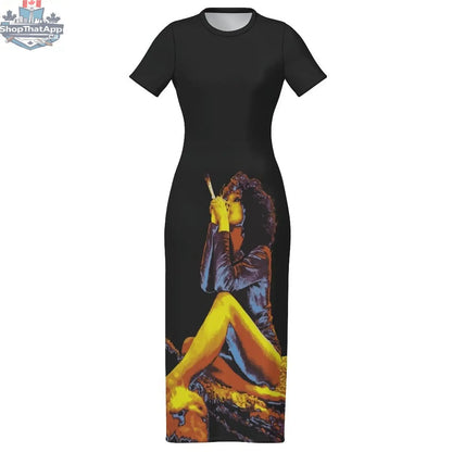 White Hotbox Goddess Maxi Dress by JANE DOPE, sleek bodycon style perfect for versatile occasions.