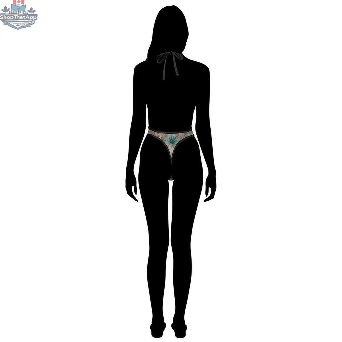 JANE DOPE Fly Sexy AF Deep-V Thong in black, featuring a sleek, minimal design with thin straps and a V-shaped front.