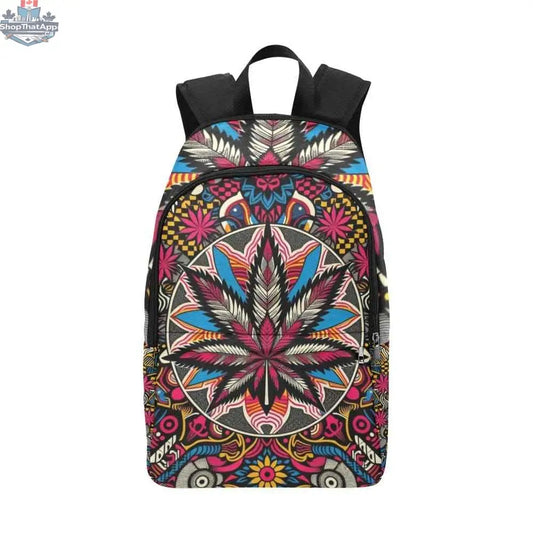 Batik Bliss Stash Pack casual backpack for adults by JANE DOPE, featuring colorful batik design and adjustable straps.