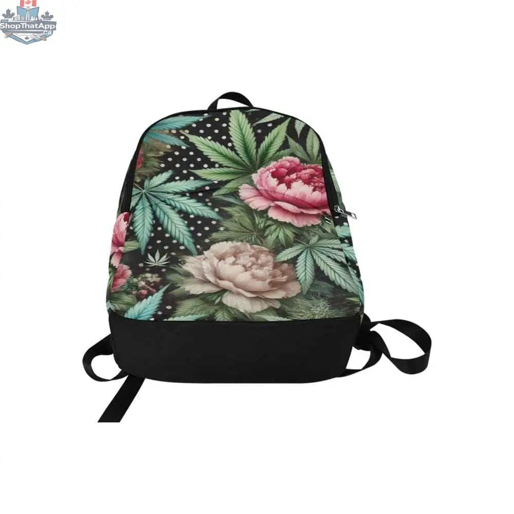 Jane Dope Pot & Peony casual backpack for adults with floral print, featuring a spacious design and adjustable straps.