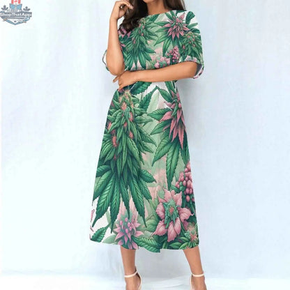 Pink Haze Dress by JANE DOPE featuring a stylish pocket waist design and comfortable fit, shown in soft pink fabric.