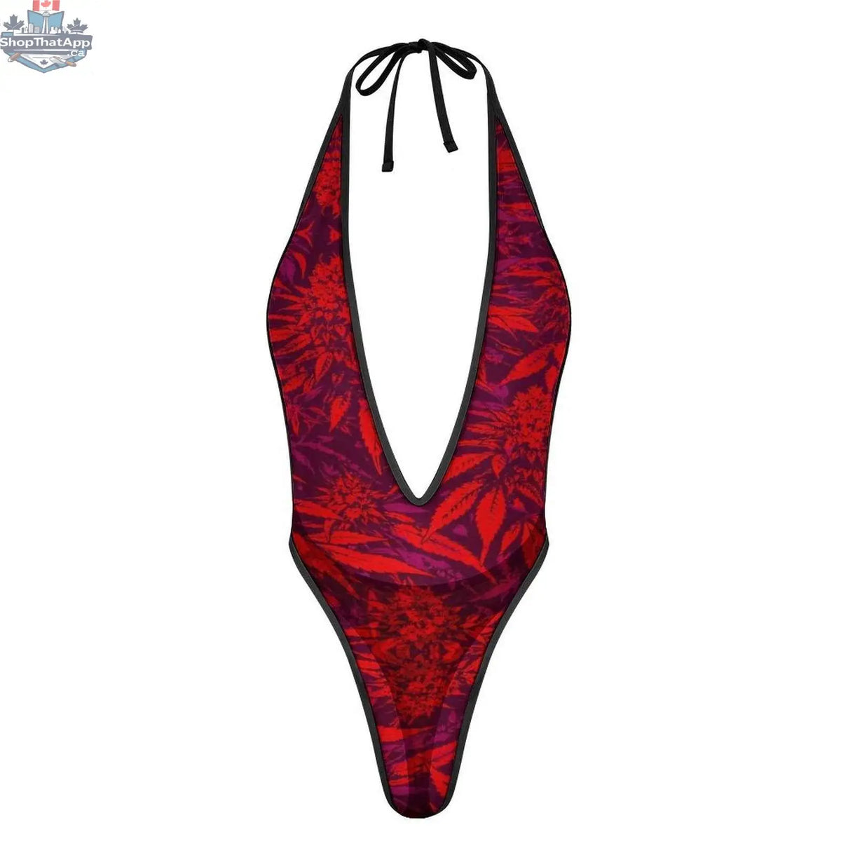 JANE DOPE Electric Lettuce Deep-V Thong Bodysuit in sexy AF style, featuring lettuce edge detailing and a deep V neckline.