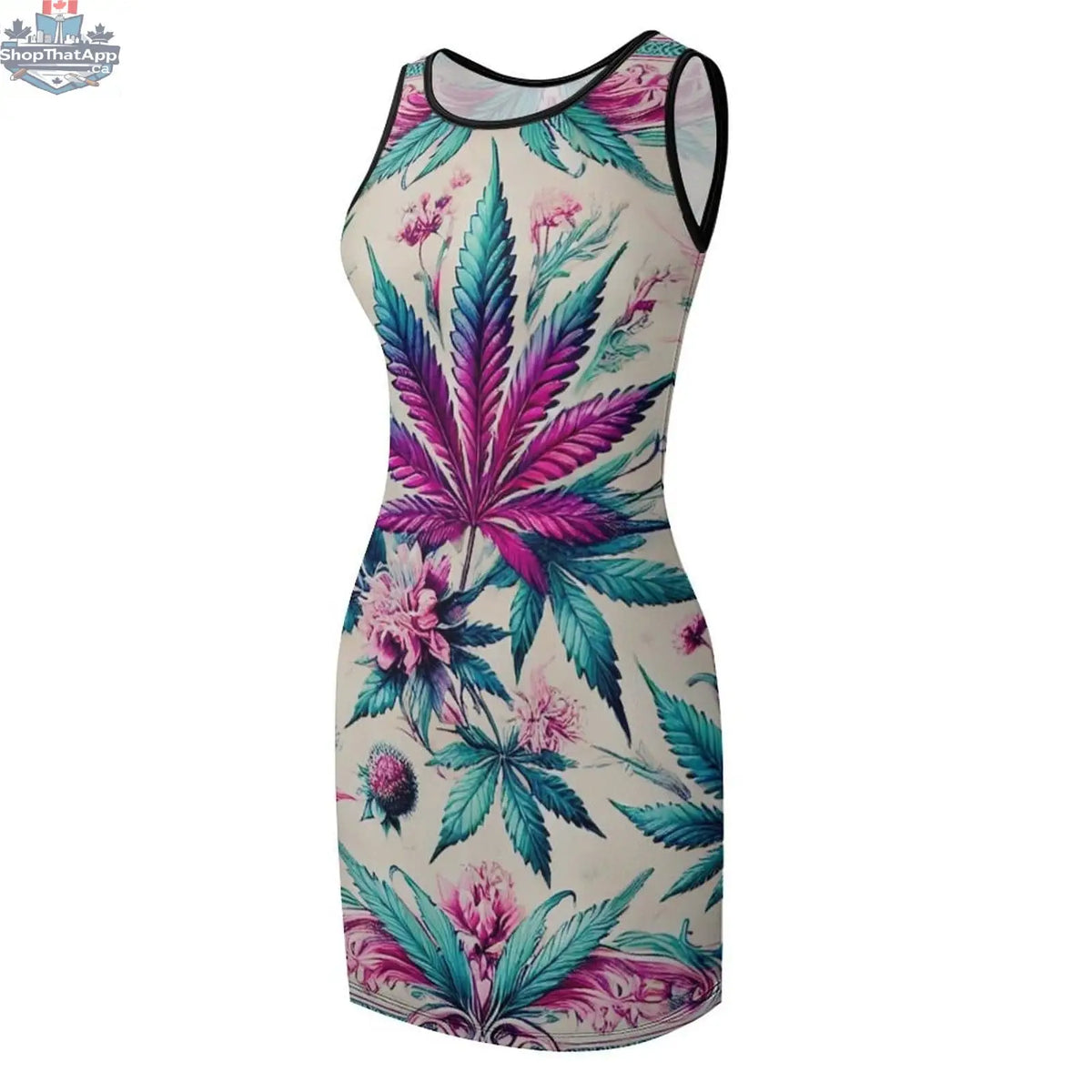 Jane Dope Roller Queen tank dress with deep V thong design, featuring a stylish sleeveless fit and bold fashion details.