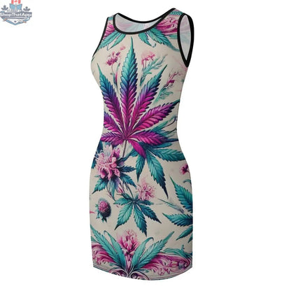 Jane Dope Roller Queen tank dress with deep V thong design, featuring a stylish sleeveless fit and bold fashion details.