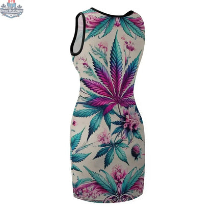 JANE DOPE Roller Queen tank dress with deep V neckline and thong design, featuring a stylish and bold sleeveless dress.