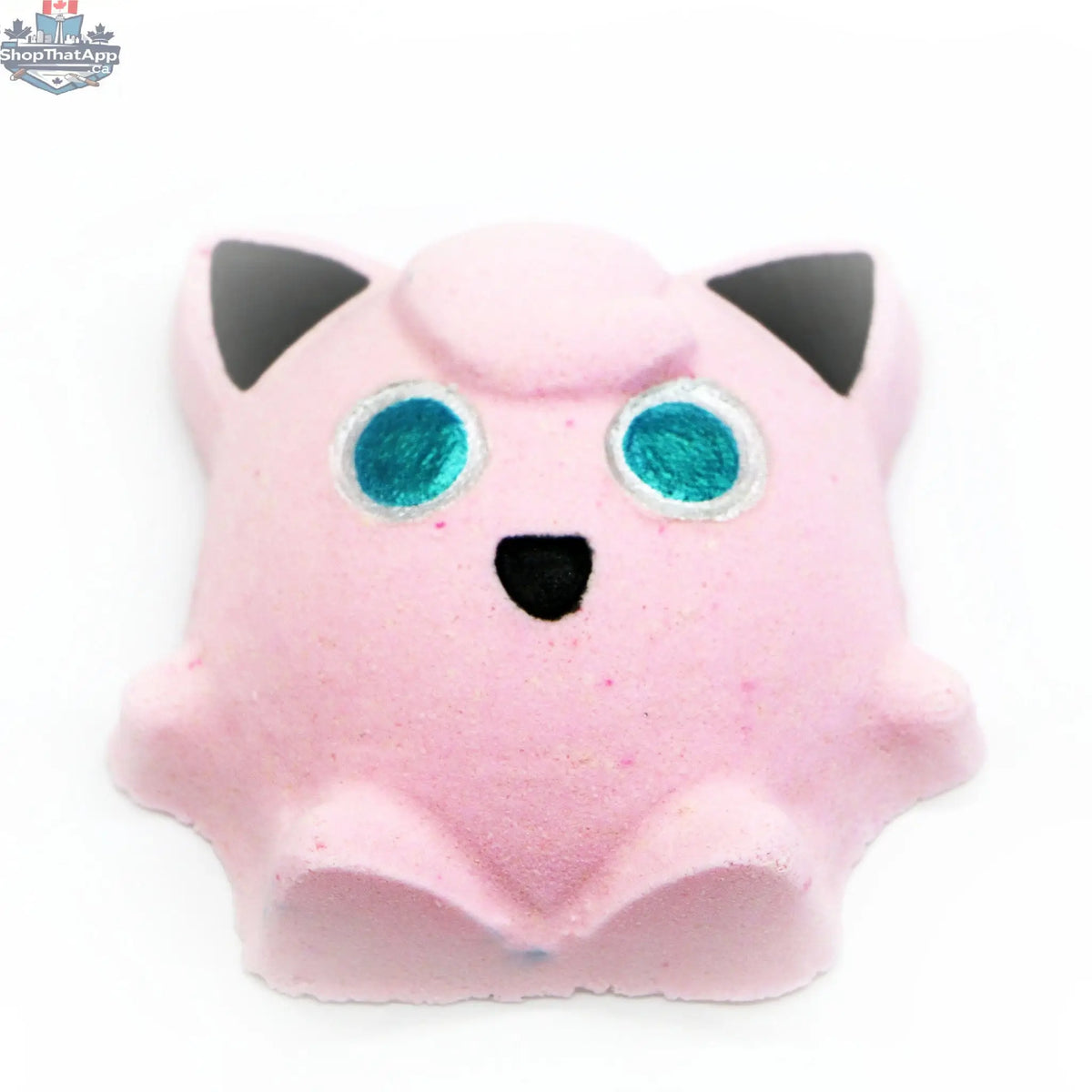 Jigglypuff-shaped Elemental Elixir Giggles bath bomb from The Bomb Bar Canada, featuring a playful, jiggly plush design.