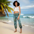 Blue Gold Print Bali Pants for Effortless Style and Comfort - Shopthatapp.ca