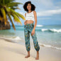 Blue Gold Print Bali Pants by Suzie Blue Canada featuring relaxed fit and vibrant design, perfect for effortless style and comfort.