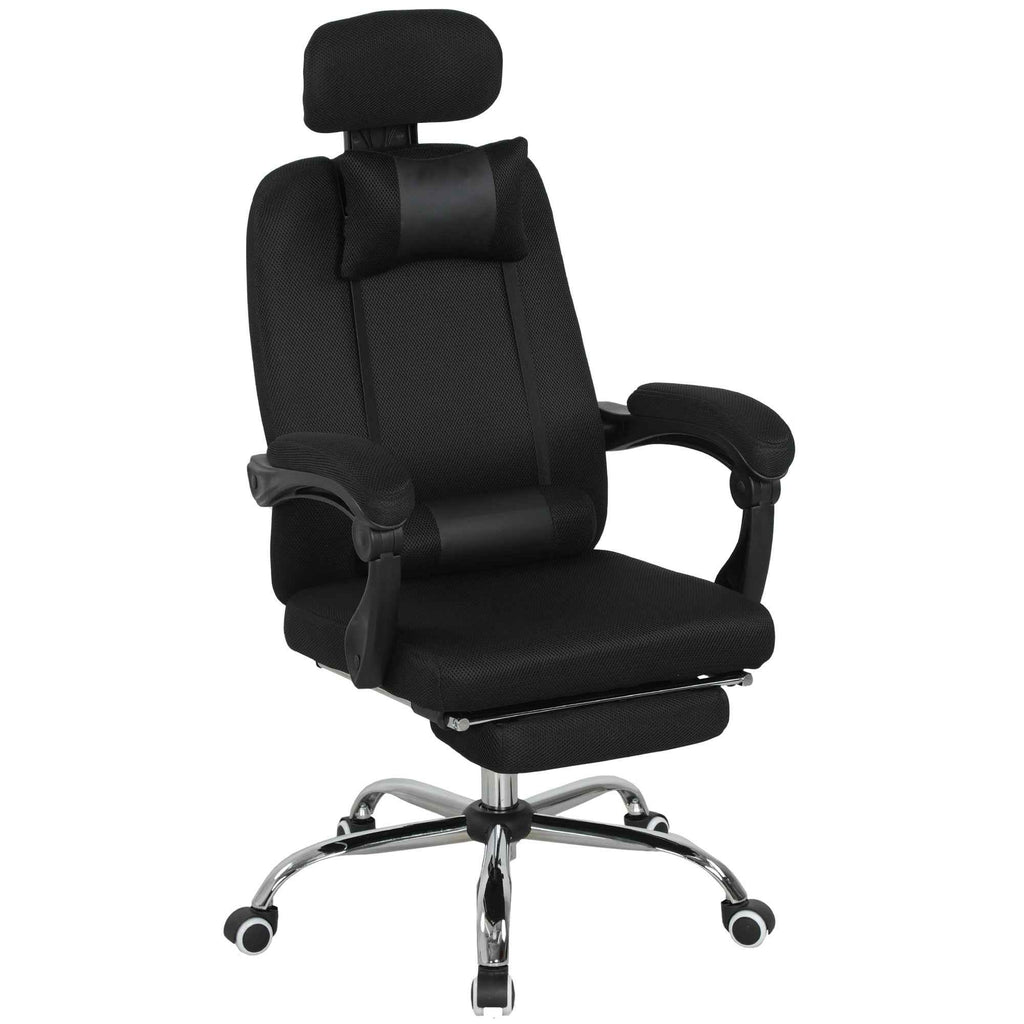 Brady Ergonomic Executive High Back Office Chair with Footrest and Lumbar Support-Black