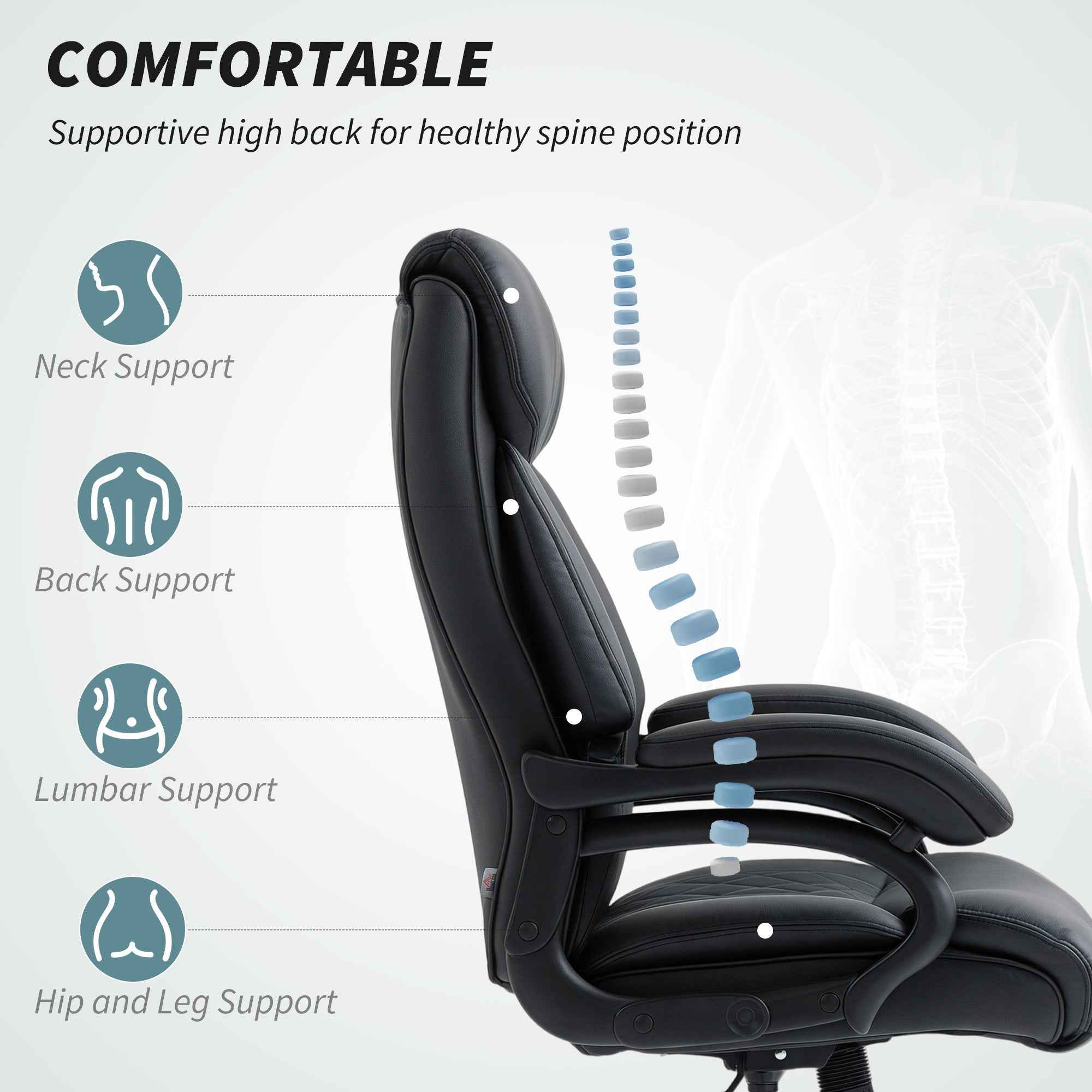 Henry High Back Office Chair-Black