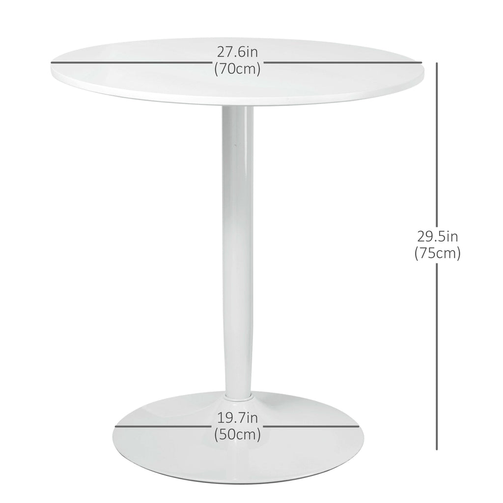 Jan Modern Round Dining Table with Steel Base for Small Spaces-White - Shopthatapp.ca