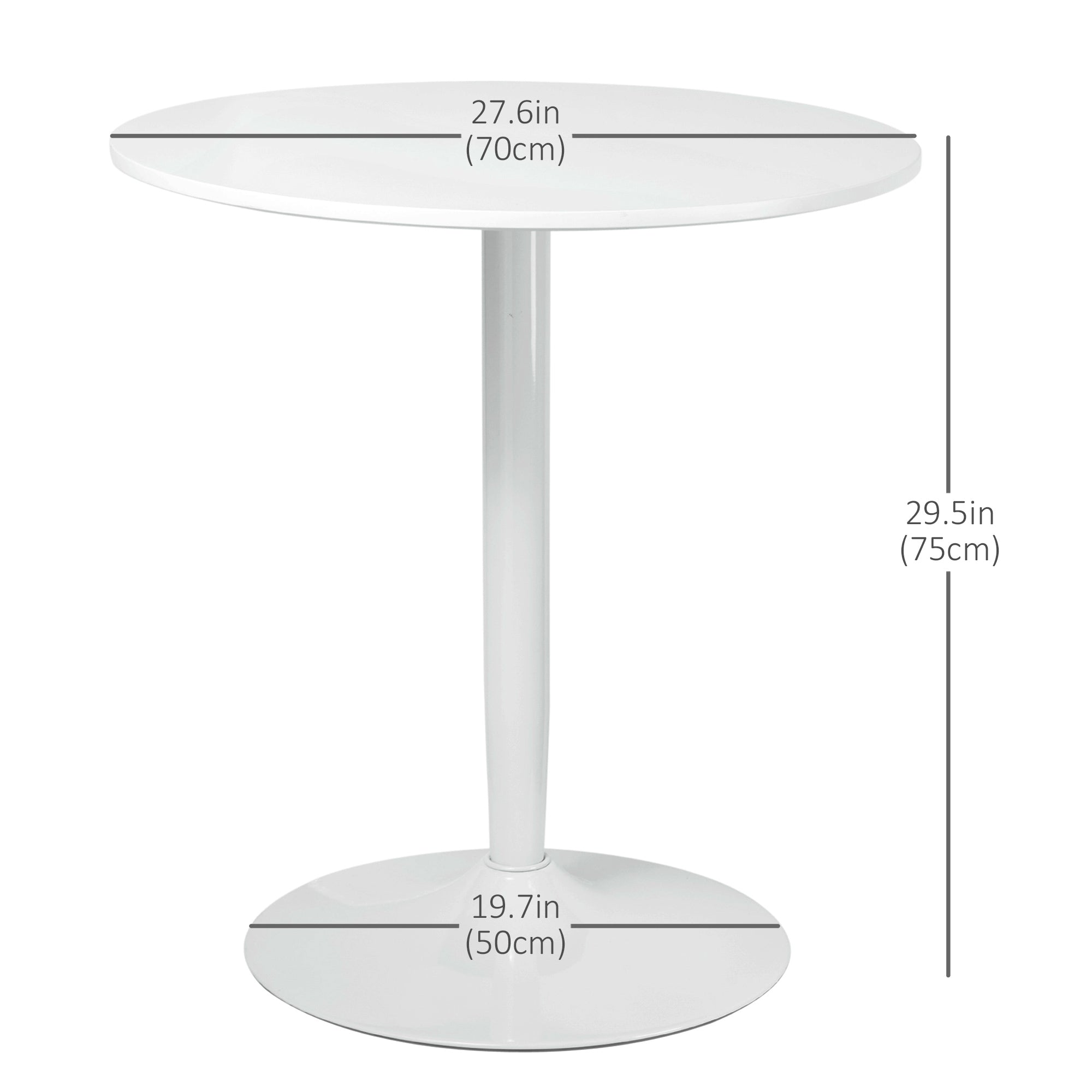 Jan Modern Round Dining Table with Steel Base for Small Spaces-White - Shopthatapp.ca