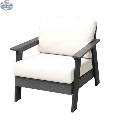 Krikacy hazelnut outdoor club chair with Sunbrella® cushions, featuring a stylish design and plush comfort for outdoor relaxation.