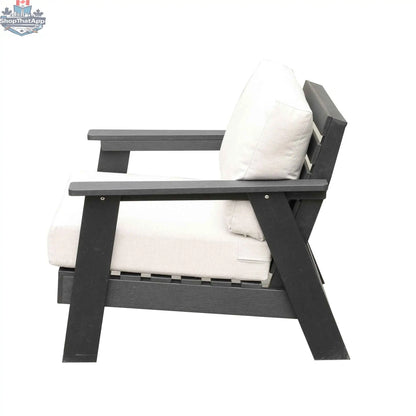 Krikacy hazelnut outdoor club chair with Sunbrella® cushions, featuring a stylish design and comfortable seating for outdoor spaces.