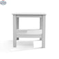 Krikacy polymer outdoor end table with shelf, featuring a white finish and a simple, functional design for patio or garden use.