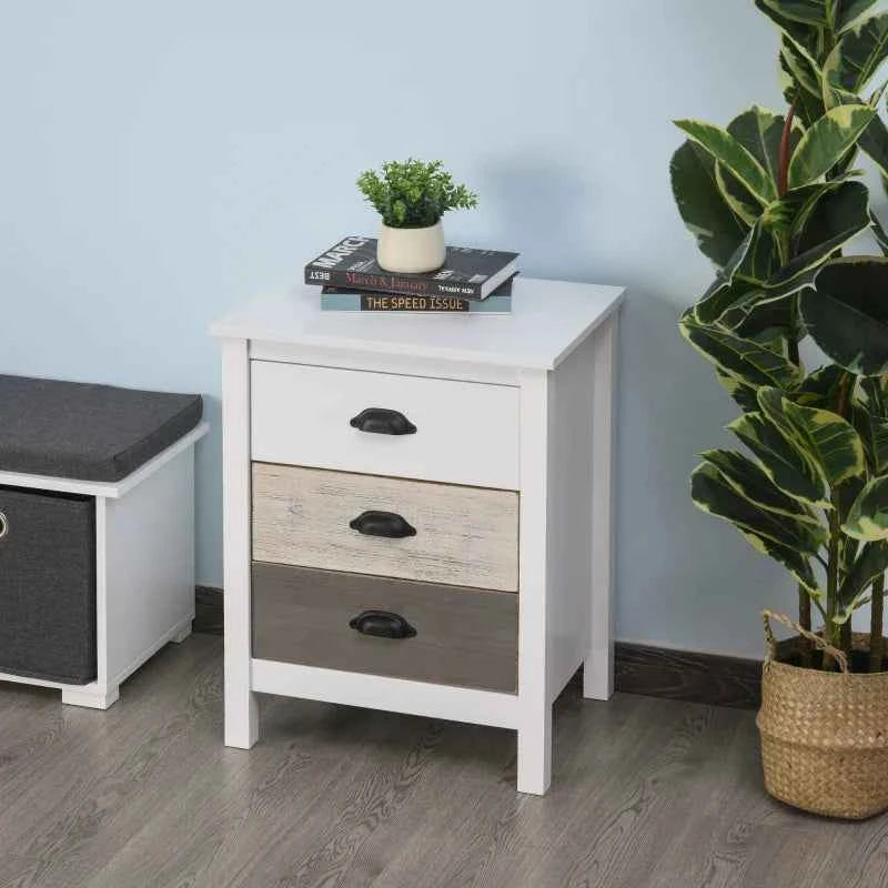 Avery Accent Table Storage Cabinet/Nightstand with 3 Drawers