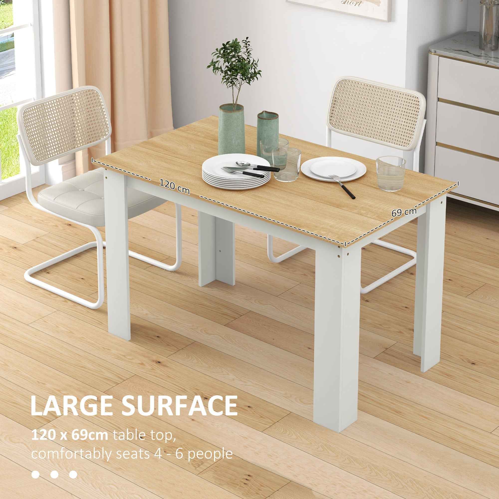 Spencer 47" Dining Table for 4-6 People-Oak