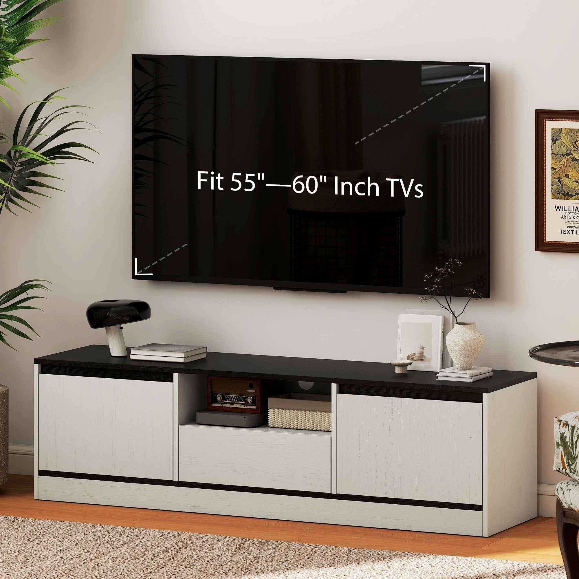 Palmer TV Stand for 55-65 Inch TVs-White