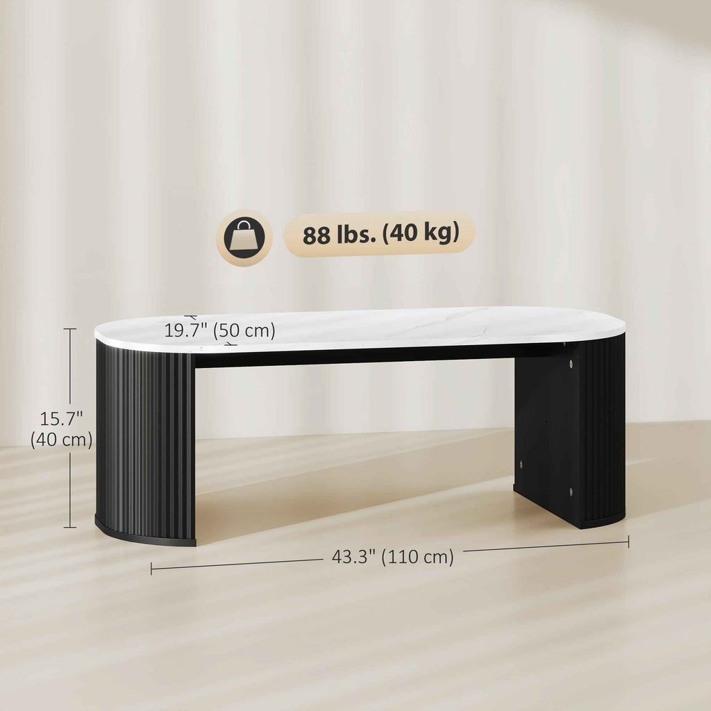 Cameron Modern Faux-Marble Coffee Table-Black