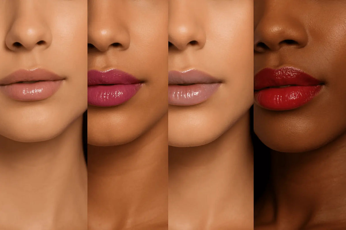 FencyGrace vegan fruit repulpant lip oil applying to lips, featuring natural fruit ingredients for hydration and shine.