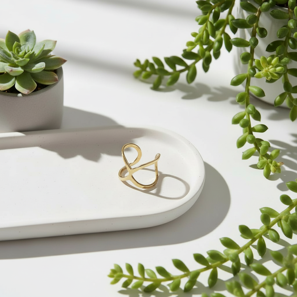 Open X Ring Gold Stainless Steel - Stylish and Durable Jewelry - Shopthatapp.ca