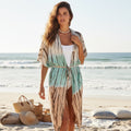 Tie Dye Kimono Mint Brown - Ombre Layering Piece for Summer - Shopthatapp.ca