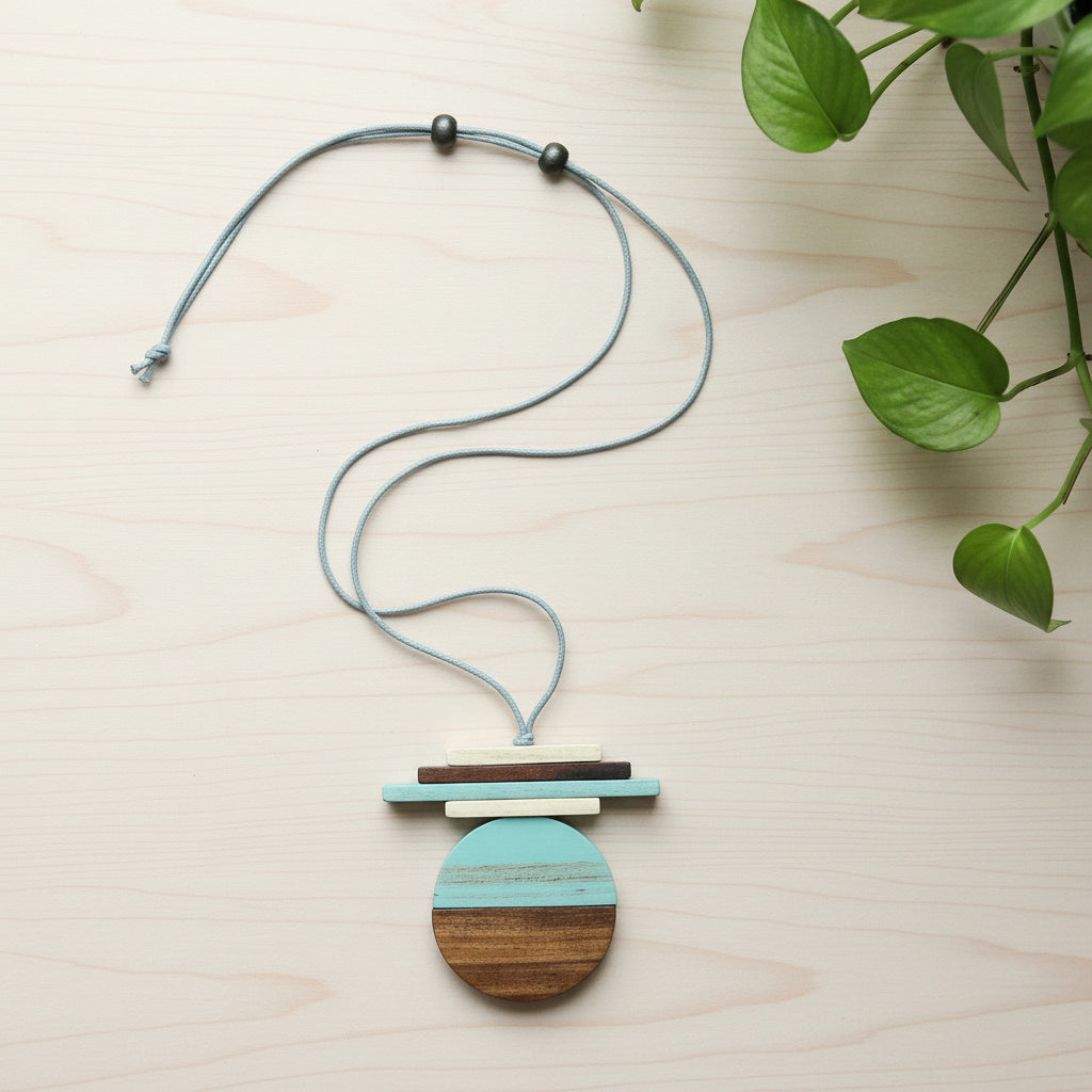 Wooden Geometric Necklace for Unique Style and Natural Elegance - Shopthatapp.ca