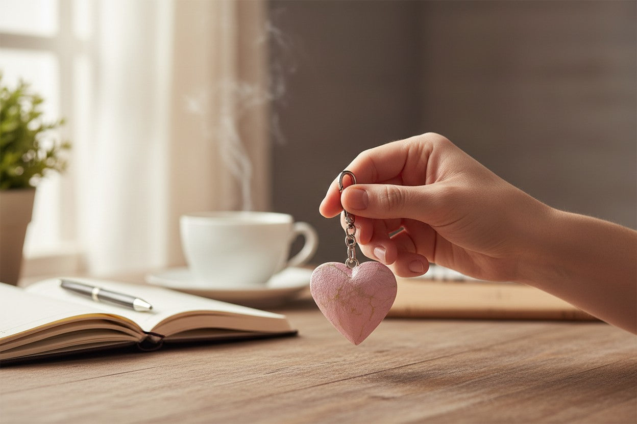 Hand Carved Heart Keychain - Shopthatapp.ca