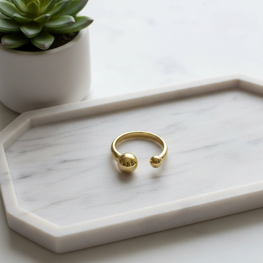 Open Ball Ring Gold Stainless Steel - Stylish and Durable Jewelry - Shopthatapp.ca