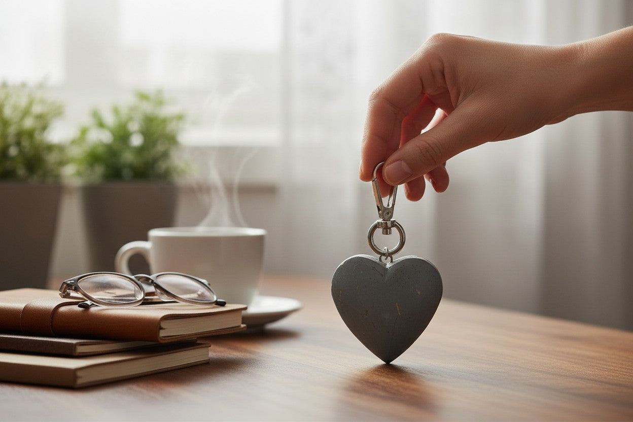 Hand Carved Heart Keychain - Shopthatapp.ca