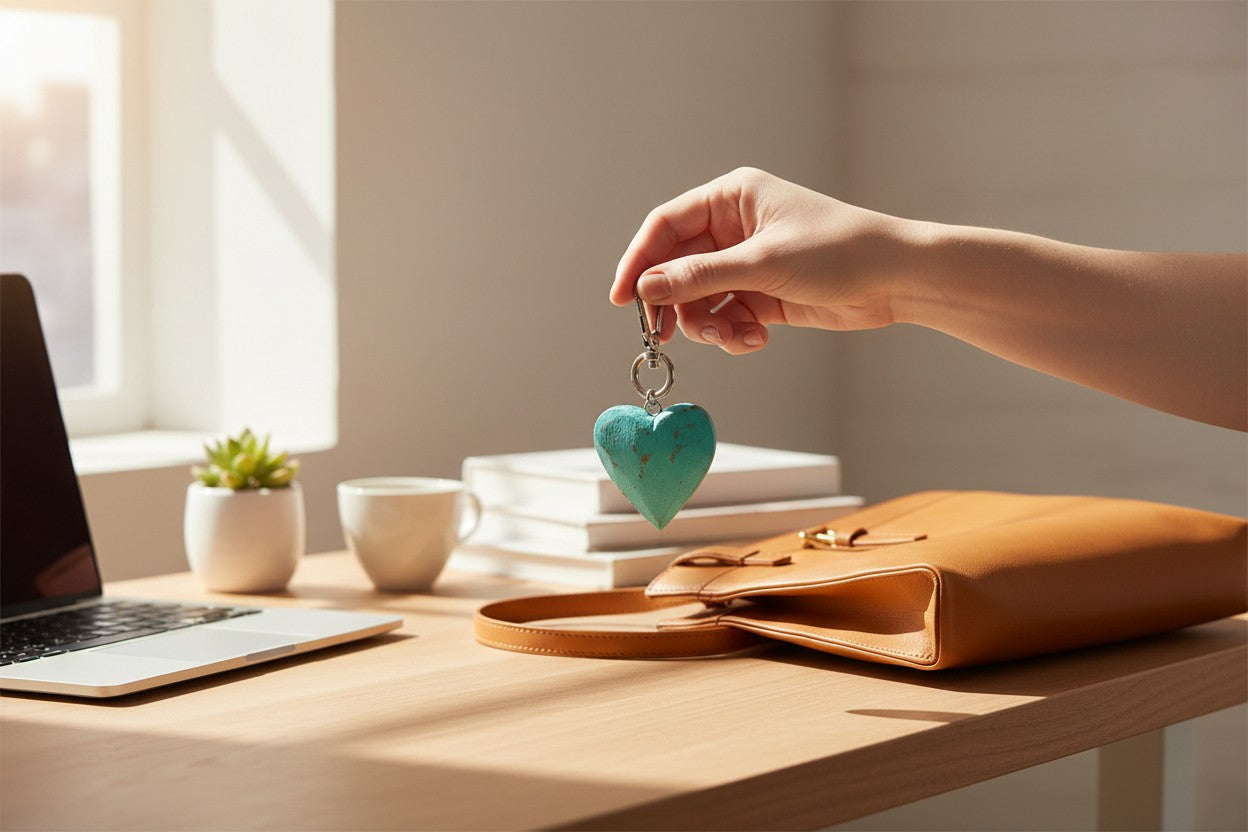 Hand Carved Heart Keychain - Shopthatapp.ca