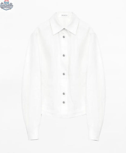 Berlin Afternoon Tea Waist Shirt - Refreshing Breathable Twill Linen Deconstructed Silhouette Old Money Style Top - Shopthatapp.ca
