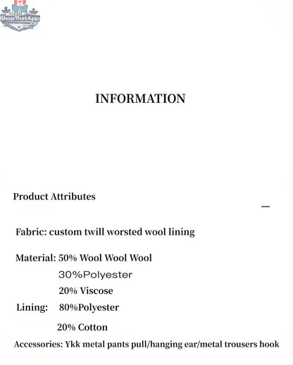 City Stroll Wool-Blend Wide-Leg Trousers - Casual and Relaxed Double-Pleated Design - Shopthatapp.ca