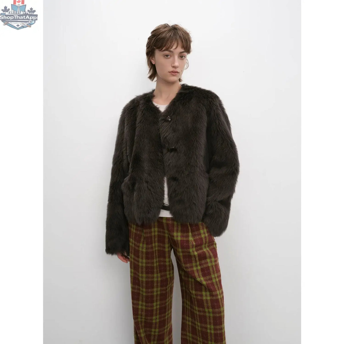 Darcy Manor Sheepskin Coat - Imported Tuscan Straight Wool Short Fur with Sweetheart Collar - Shopthatapp.ca